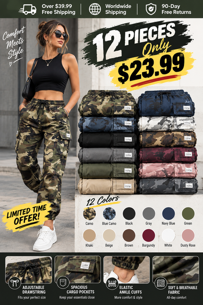 Women's Cargo Pants Lightweight Outdoor Joggers